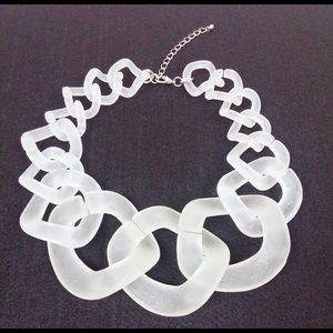 Beautiful Matte White Fashion Statement Necklace